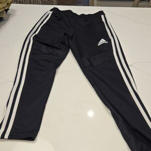 Adidas Kids Navy Joggers with White Stripes
